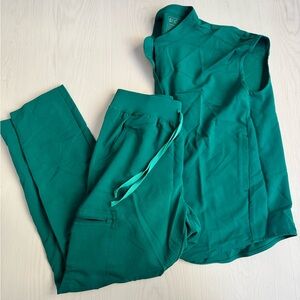 Figs Hunter Green Rafaela Top + Kade Pants